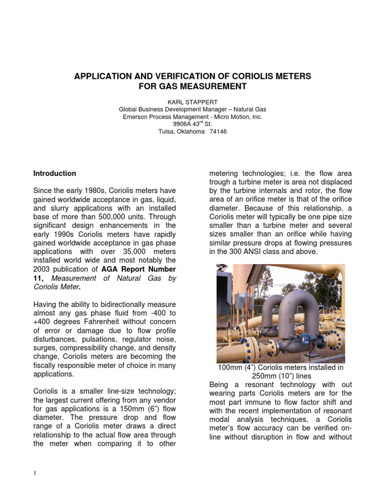 Coriolis Meters for Gas Measurement Guide | PDF | Calibration | Flow ...