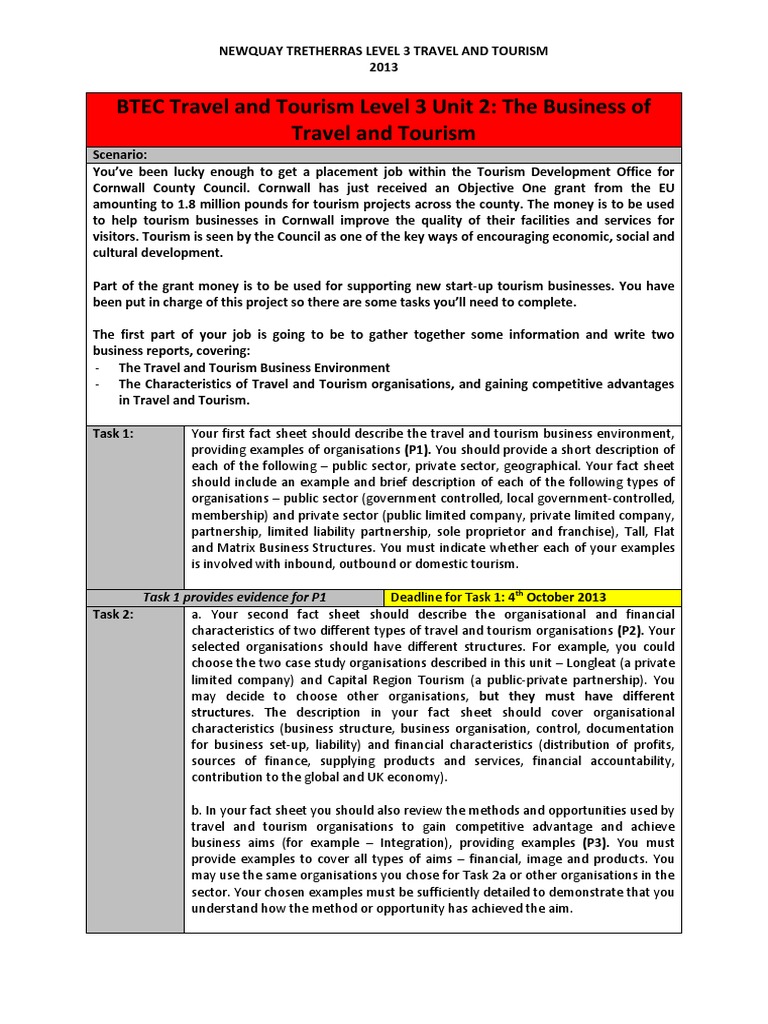 Essay about travel and tourism unit 7 p2 picture