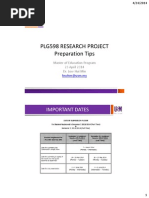 USM PLG 598 Research Thesis Preparation Tips and Common Errors