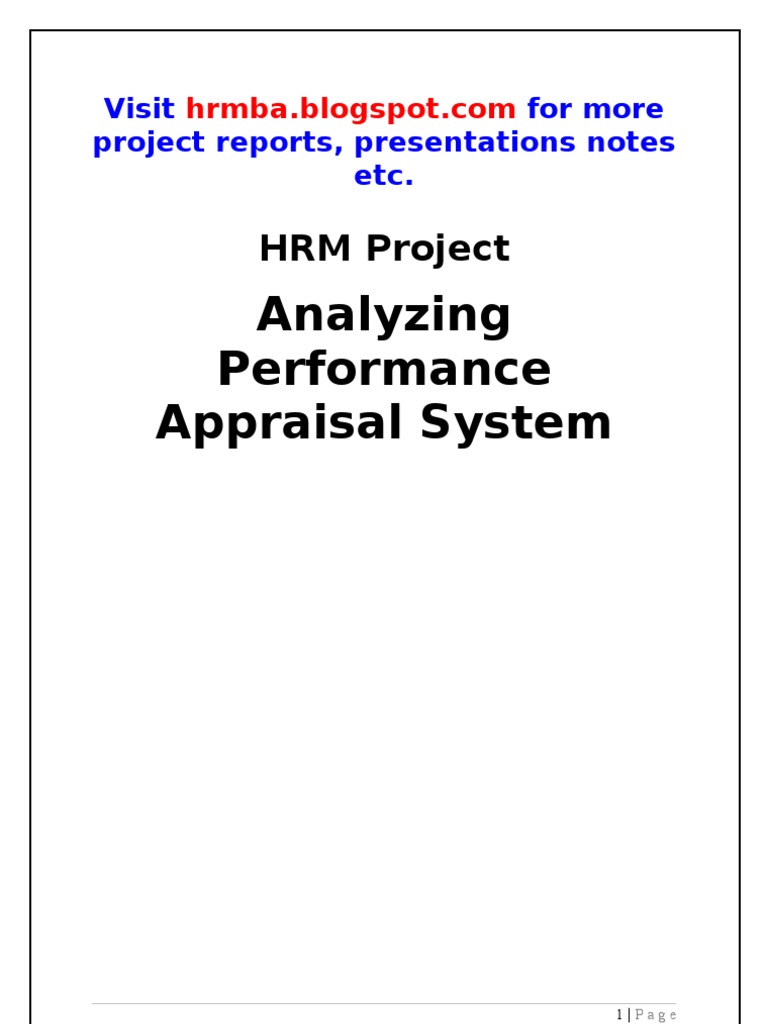Реферат: Performance Appraisel Essay Research Paper PERFORMANCE APPRAISALPerformance