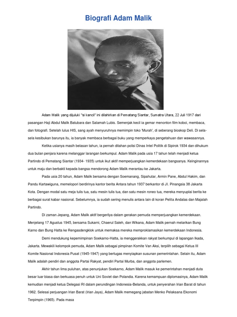 Biografi Adam Malik Pdf