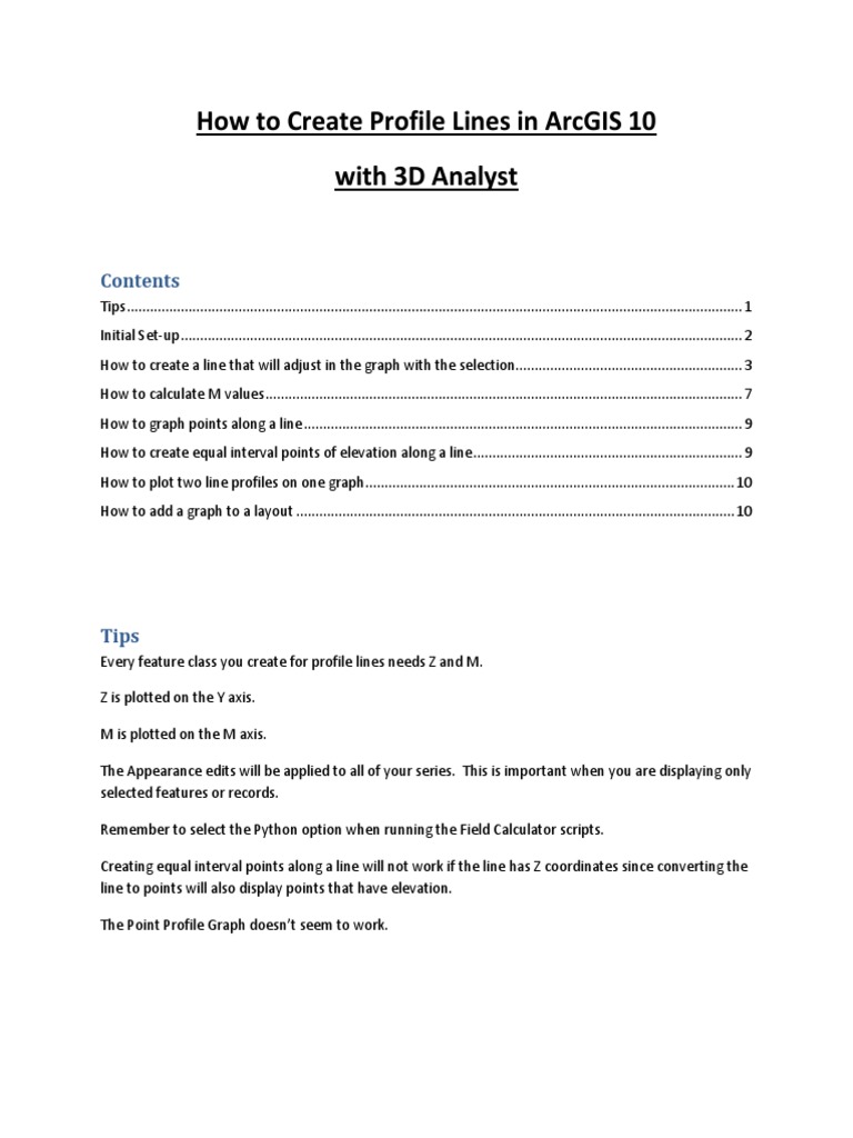 Creating Profile Graphs in ArcGIS Pro | PDF | Line (Geometry ...