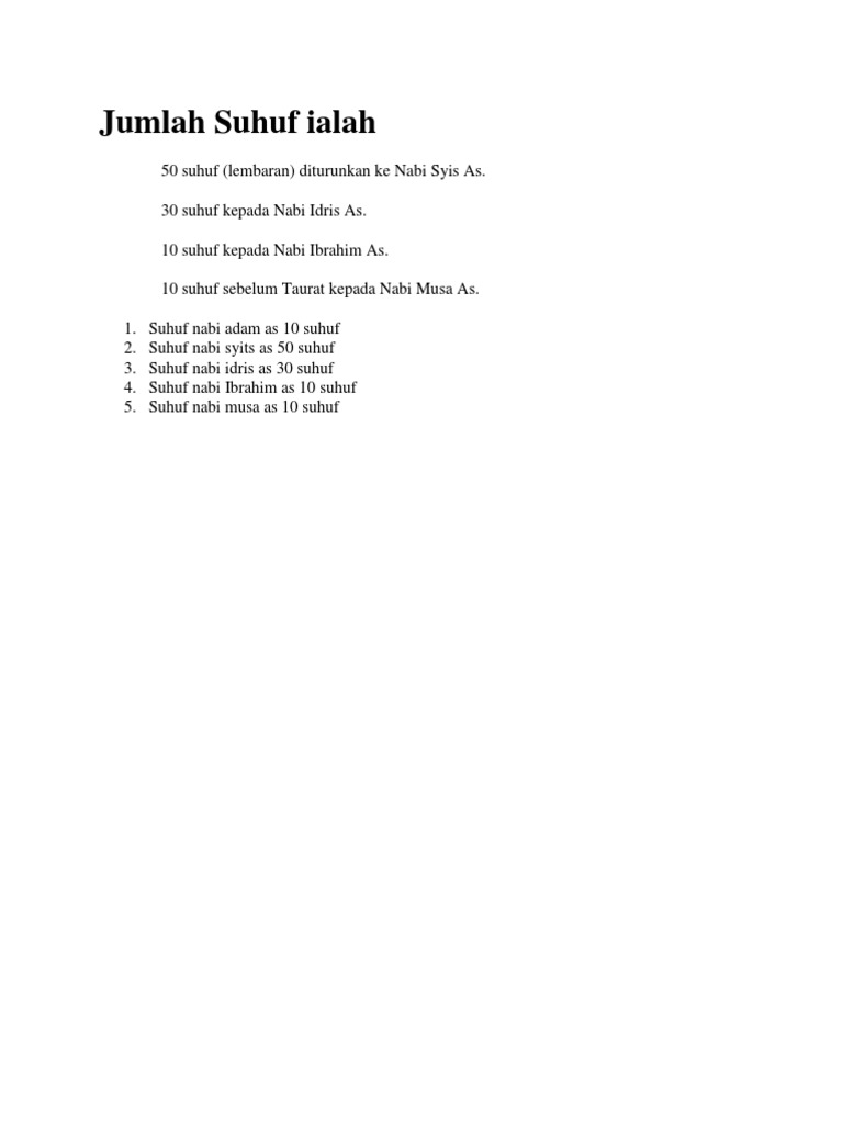Jumlah Suhuf Ialah Pdf