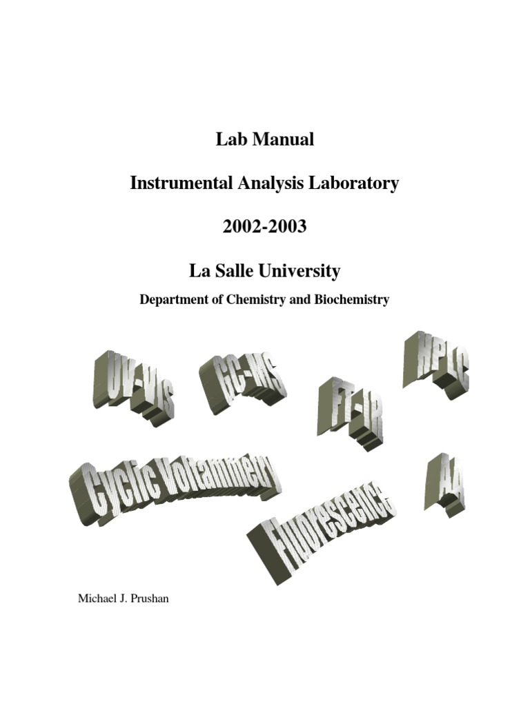 Instrumental Lab Manual PDF UltravioletVisible Spectroscopy