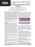 Survey On Job Scheduling Algorithms in Cloud Computing