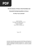 The Determinants of Primary School Enrollment and Household Schooling Expenditures in Kenya: Do They Vary by Income?