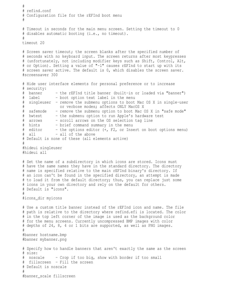 rEFInd Boot Menu Config Guide | PDF | Booting | Bios