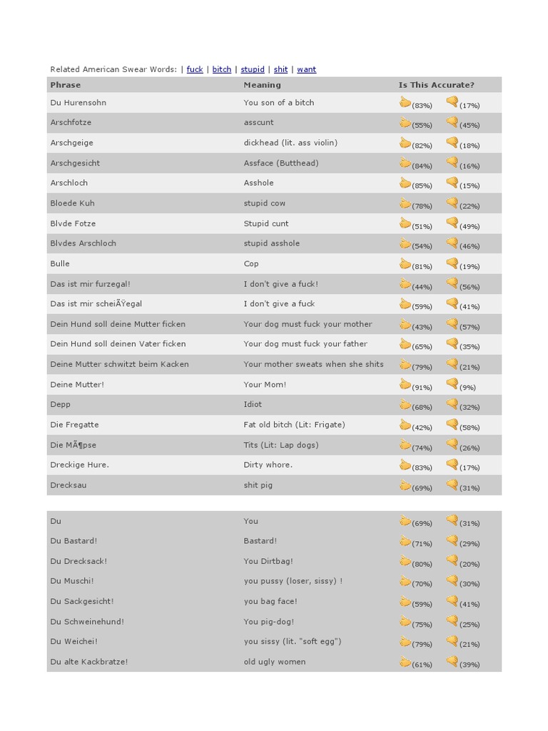 German Swear Words PDF