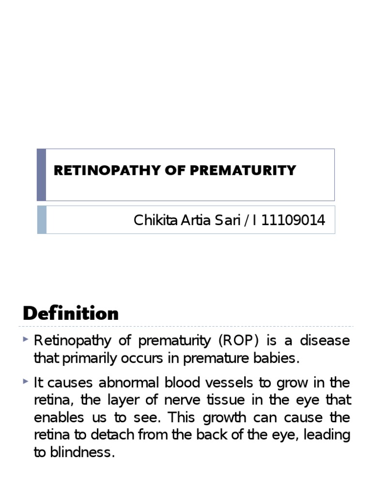 Retinopathy of Prematurity | PDF | Children's Health | Medical Specialties