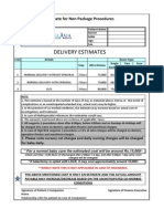 Delivery Estimates: Estimate For Non Package Procedures