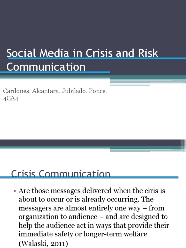 Social Media in Crisis and Risk Communication | PDF | Social Media ...