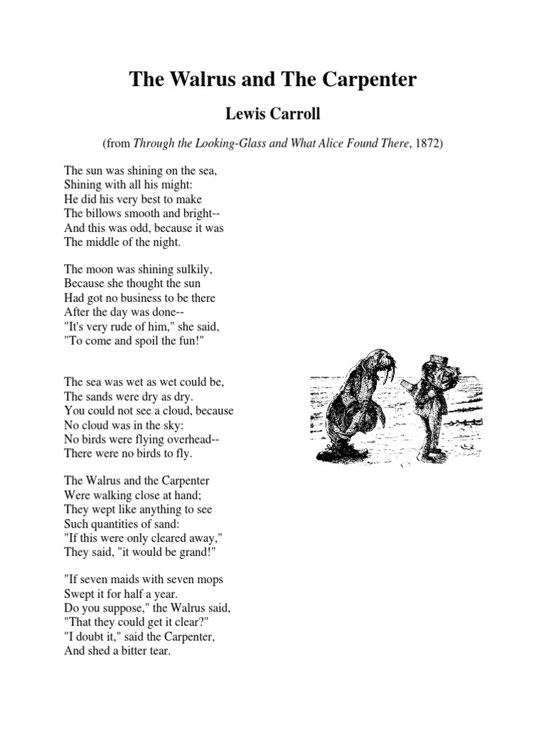 Lewis Carroll - The Walrus and The Carpenter | PDF