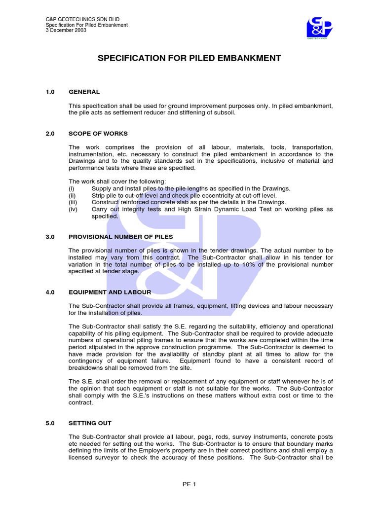 Piled Embankment Specification Guide | PDF | Deep Foundation ...
