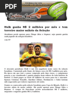 Hulk ganha R$ 2 milhões por mês e tem terceiro maior salário da Seleção