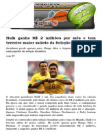 Hulk Ganha R$ 2 Milhões Por Mês e Tem Terceiro Maior Salário Da Seleção