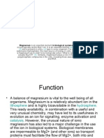 Biological Importance of Magnasium