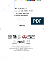 Programa Completo (Cuadernillo) de IV Jornadas Mexicanas de Retórica