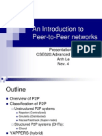 An Introduction To Peer-to-Peer Networks: Presentation For CSE620:Advanced Networking Anh Le Nov. 4