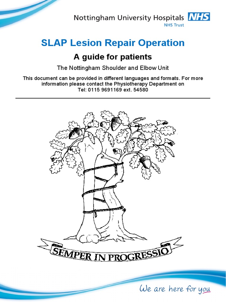 SLAP Lesion Repair Operation: A Guide For Patients | PDF | Shoulder ...