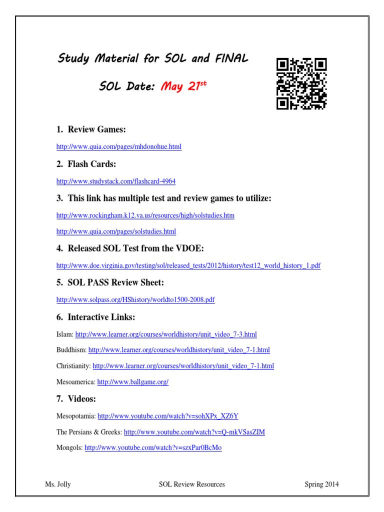 Study Material For Sol and Final | PDF