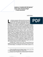 Actos Performativos y Constitucion de Genero. Judith Butler