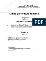 Limba Si Literatura Romana, Matematica Si Metodica Predarii Acestora_Institutori-Invatatori_def& Grad II(2000)