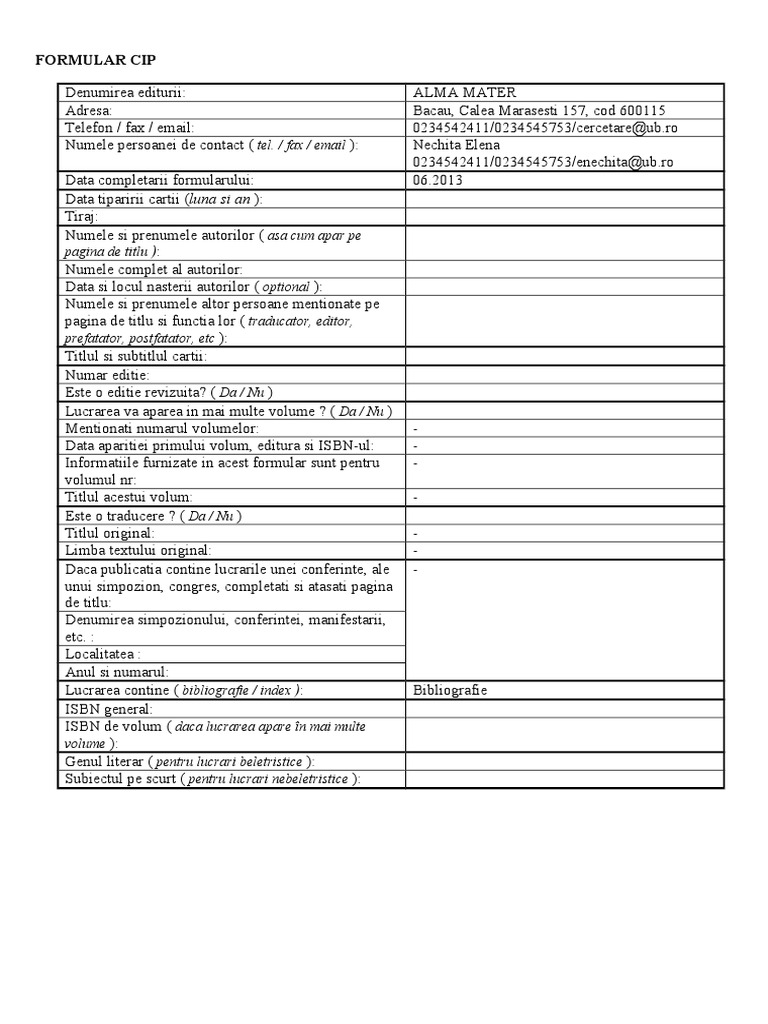 Cerere CIP Model | PDF