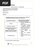 Roteiro de Revisão 8ª Ano - 1 Tri