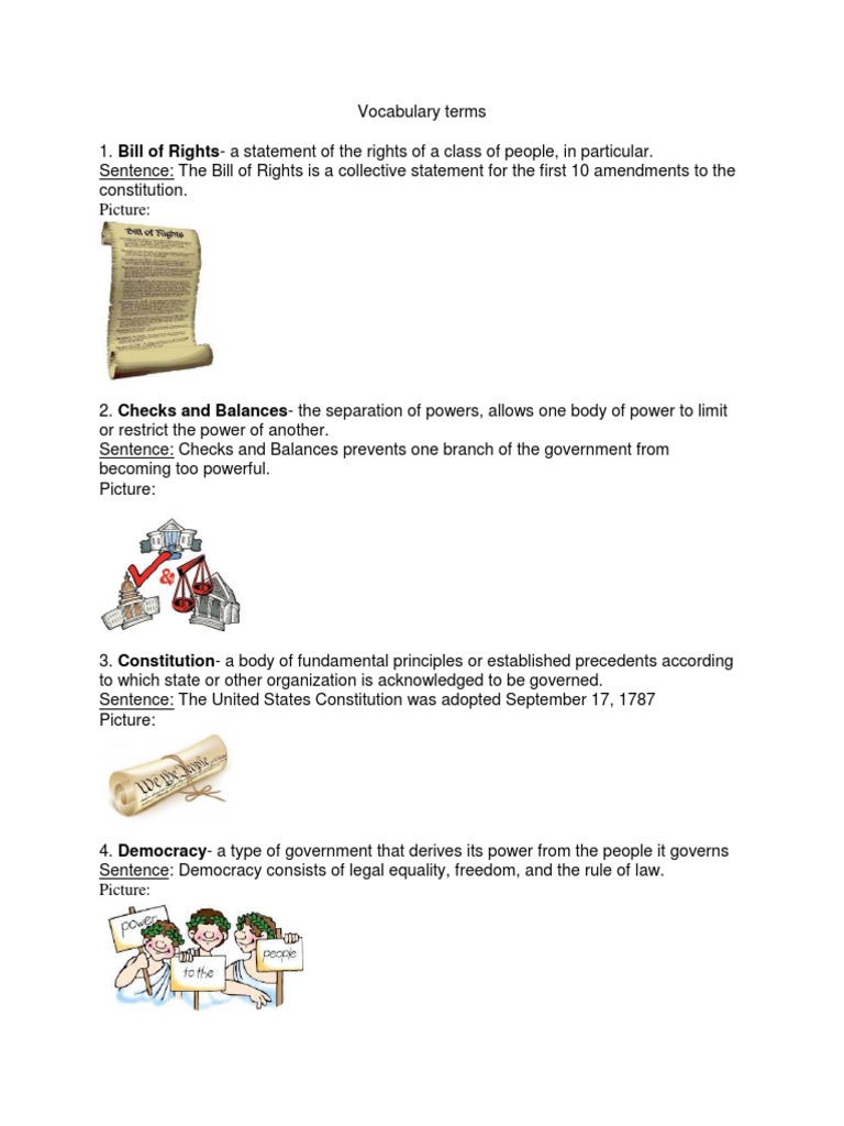 government vocab terms United States Constitution Electoral College