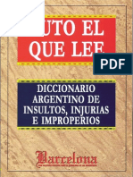 Diccionario Argentino de Insultos Injurias E Improperios