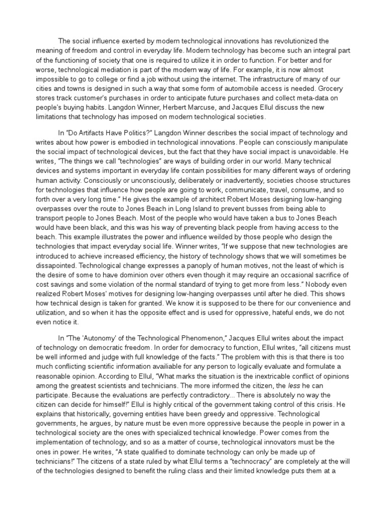 essay on technology today