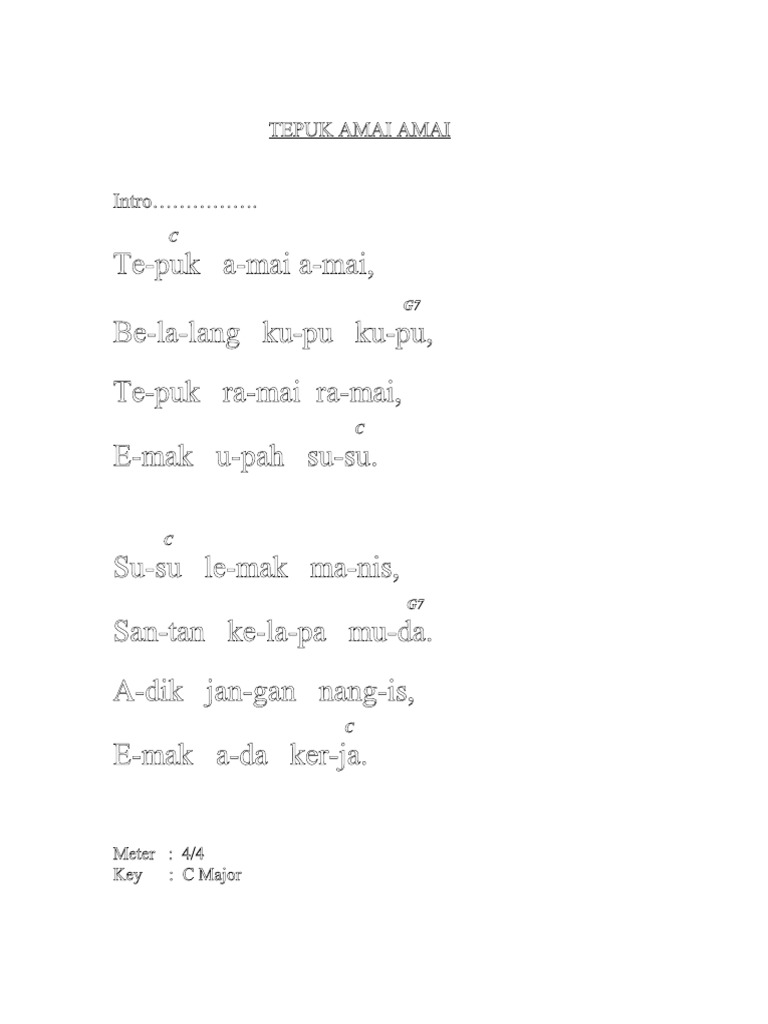 lagu tepuk amai amai