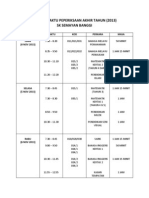 Jadual Waktu Peperiksaan Akhir Tahun