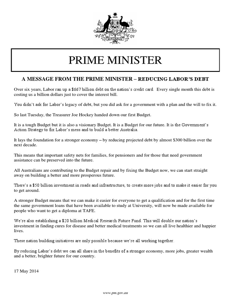 Reducing Labor's Debt: A Visionary Budget | PDF