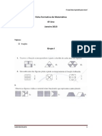 Ficha Formativa de Matemática Janeiro