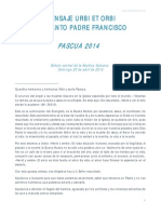 Mensaje Urbi Et Orbi Pascua 2014 PDF