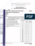 Additional Mathematics SPM P1 2011