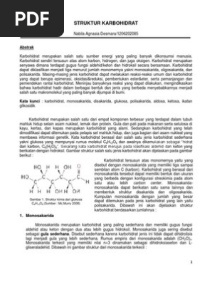 Nabila Agnasia Desmara 1206202085 Strukturkarbohidrat