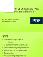 Preparacion de Un Paciente Para Una Intervencion Quirurgica