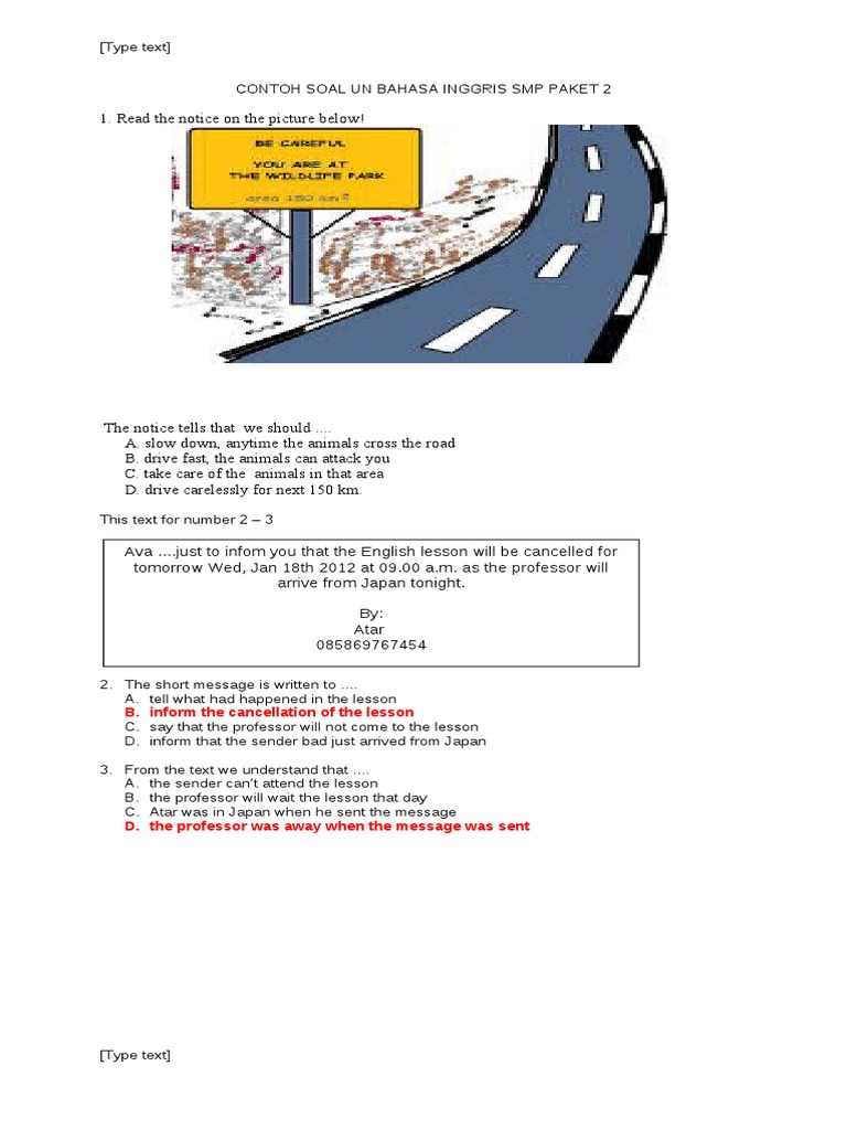 CONTOH SOAL UN SMP BAHASA INGGRIS Weather Nature CONTOH SOAL UN SMP BAHASA INGGRIS Weather Nature
