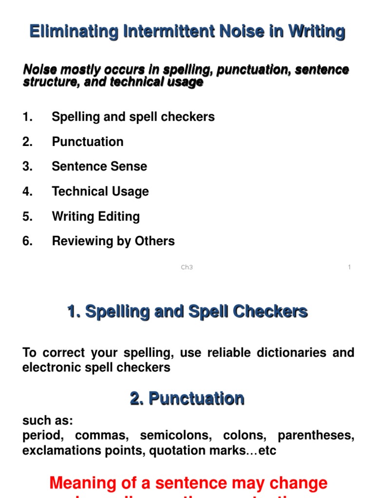 Ch3 Eliminating Intermittent Noise in Writing Punctuation Comma