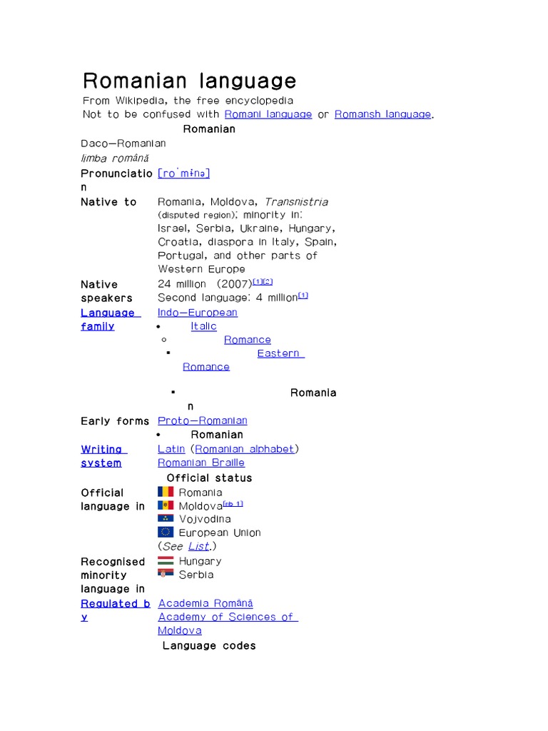 Romanian Language PDF Grammatical Gender Grammatical Number