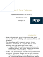Lecture 5: Social Preferences: Experimental Economics (ECON 3020)
