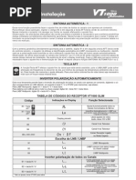 Manual operação e instalação do Vt 1000 Slim Automatic o
