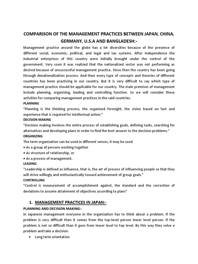 Japanese Management Practices Overview | PDF | Leadership ...