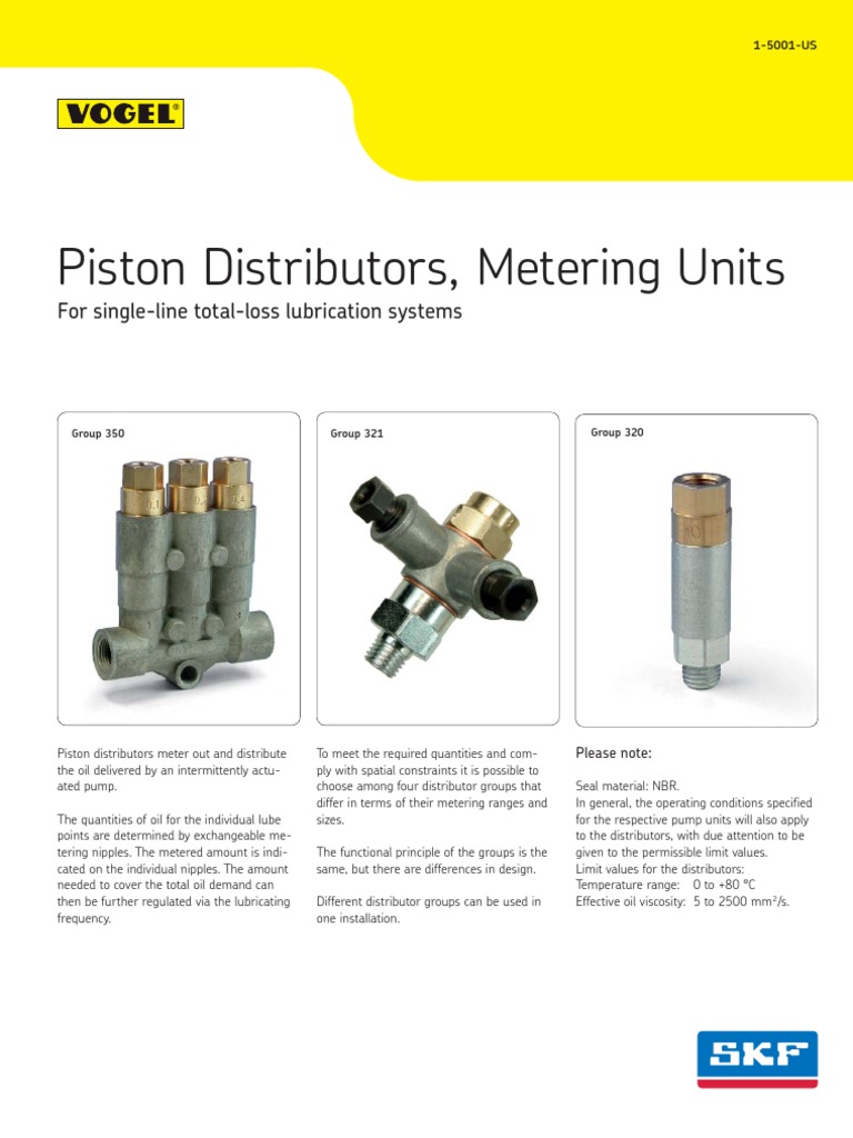 Piston Distributors, Metering Units | PDF | Lubricant | Pump