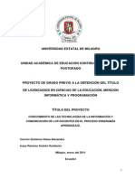 Conocimientos de Las Tic en Los Docentes