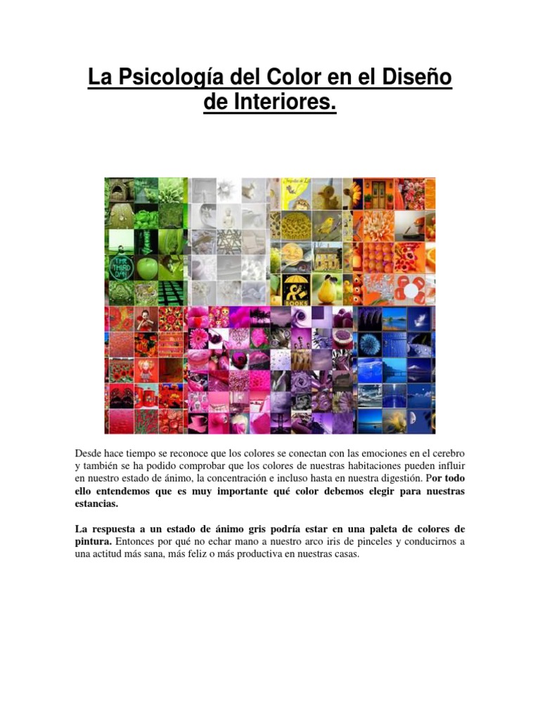 La Psicología Del Color en El Diseño de Interiores | PDF | Verde | Color