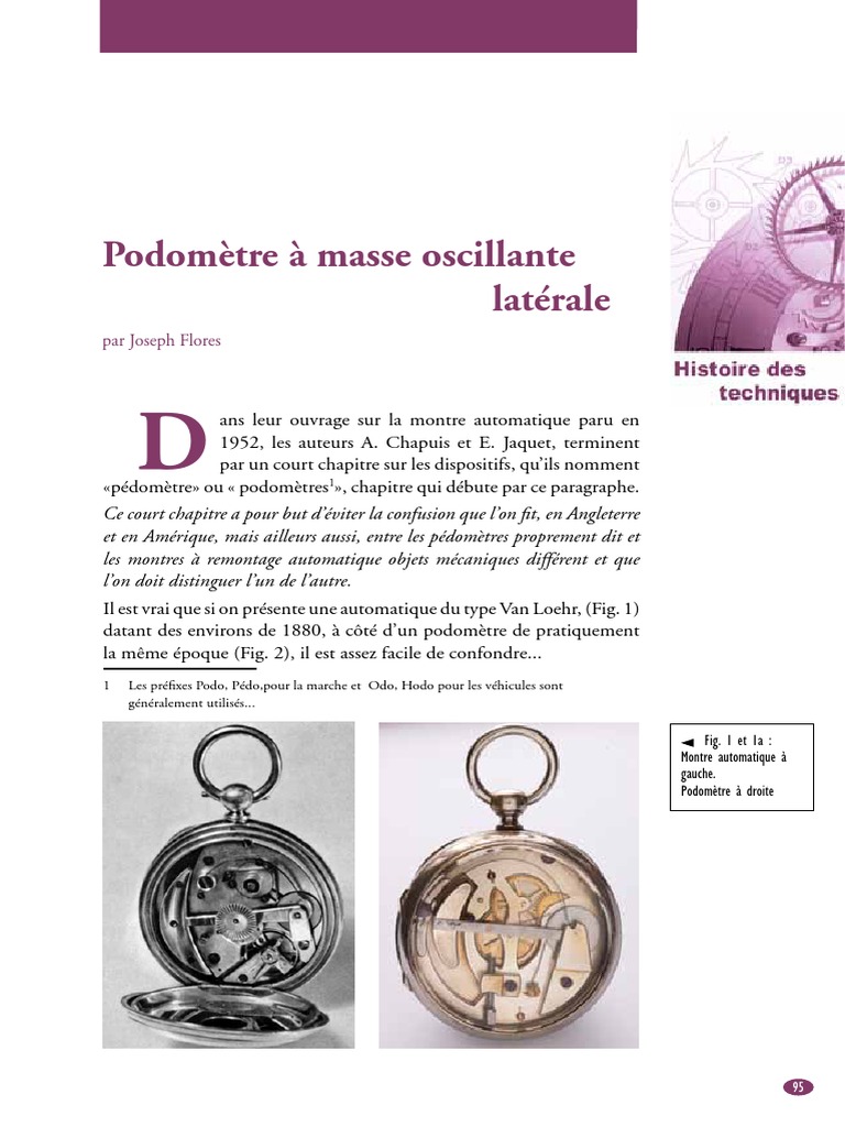 Podomètre mécanique, Henri Chatelain, Paris - Laiton