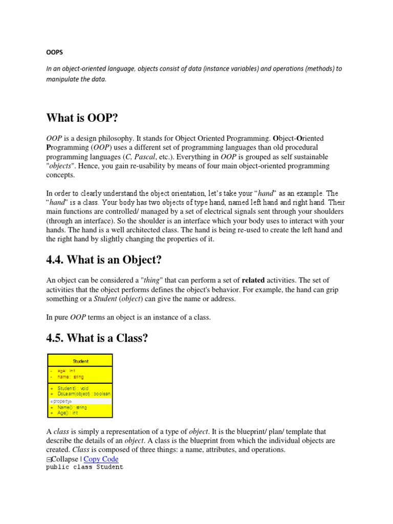 Oops Concept | PDF | Computers